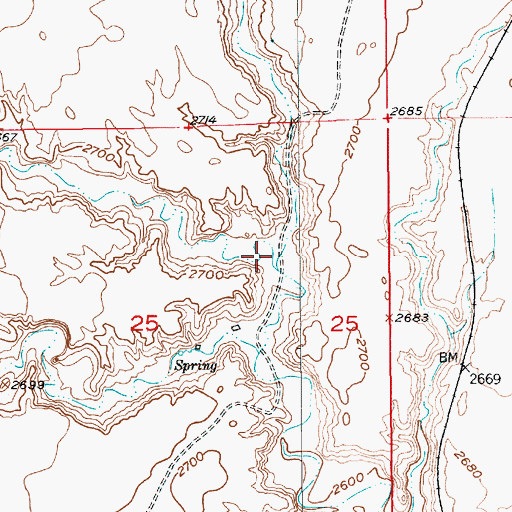 Topographic Map of Dry Fork Coulee, MT