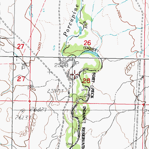 Topographic Map of Dry Fork Creek, MT