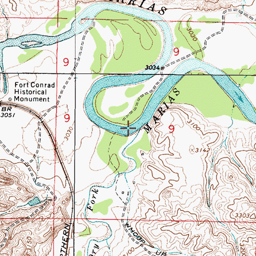 Topographic Map of Dry Fork Marias River, MT