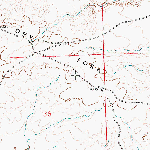 Topographic Map of Dry Fork Ridge, MT