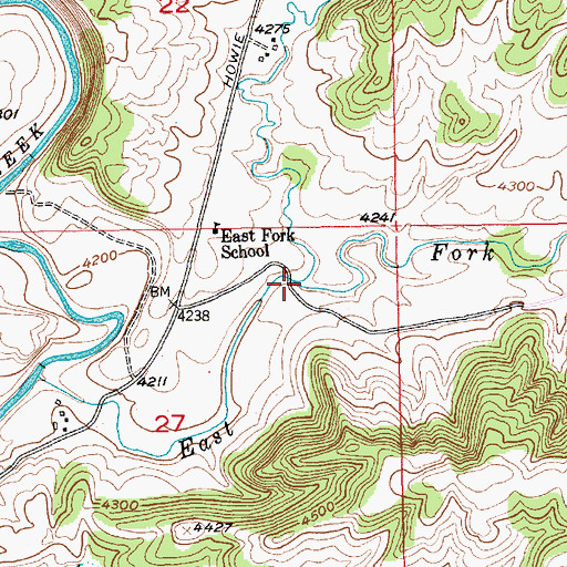 Topographic Map of Dry Fork Sweet Grass Creek, MT