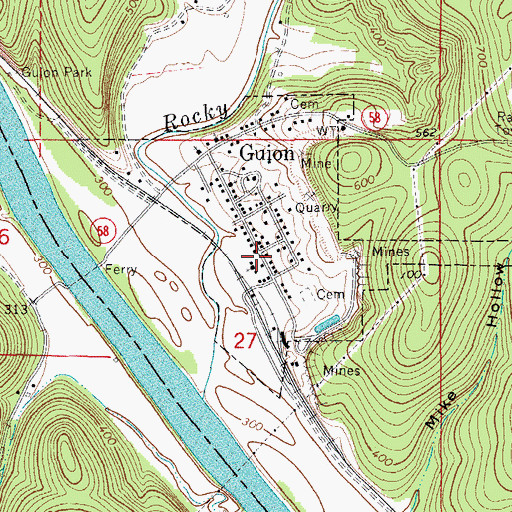 Topographic Map of Guion, AR