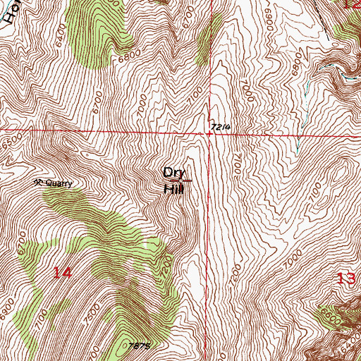 Topographic Map of Dry Hill, MT