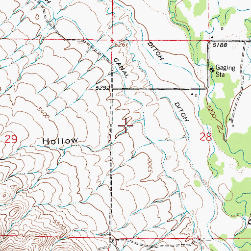 Topographic Map of Dry Hollow, MT