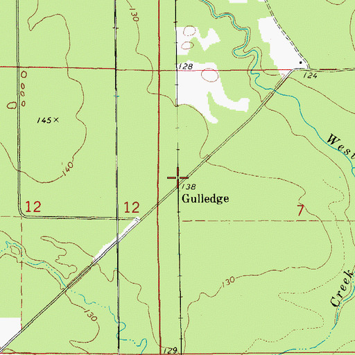 Topographic Map of Gulledge, AR