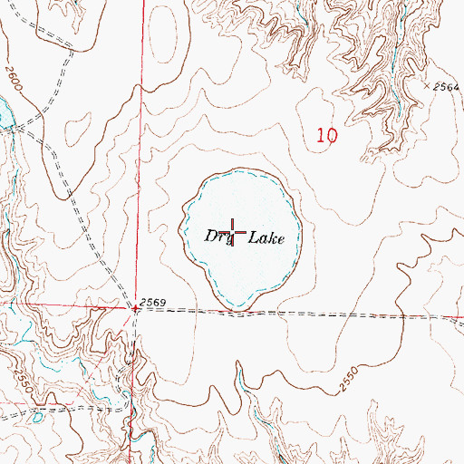 Topographic Map of Dry Lake, MT