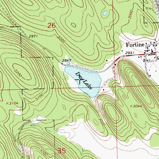 Topographic Map of Dry Lake, MT