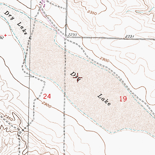 Topographic Map of Dry Lake, MT