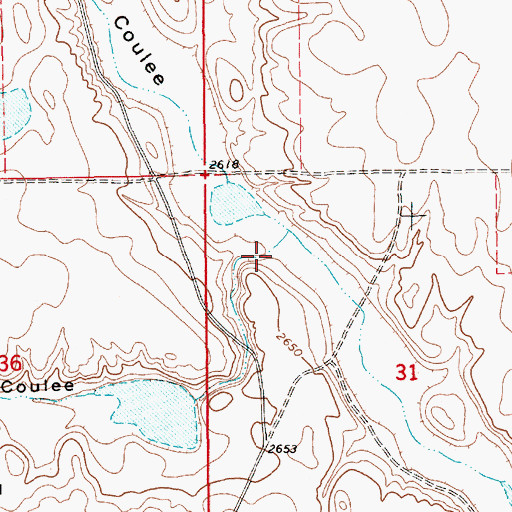 Topographic Map of Dry Lake Coulee, MT