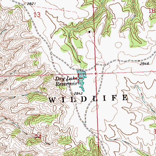 Topographic Map of Dry Lake Reservoir, MT