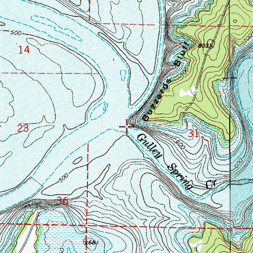 Topographic Map of Gulley Spring Creek, AR
