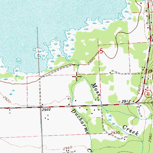 Topographic Map of Ducharme Creek, MT