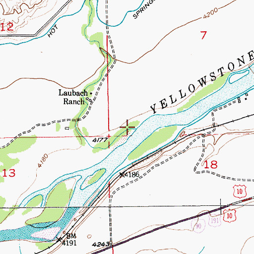 Topographic Map of Duck Creek, MT