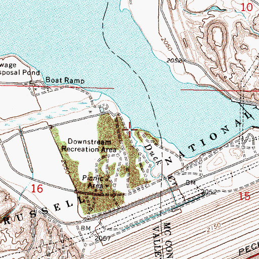 Topographic Map of Duck Creek, MT