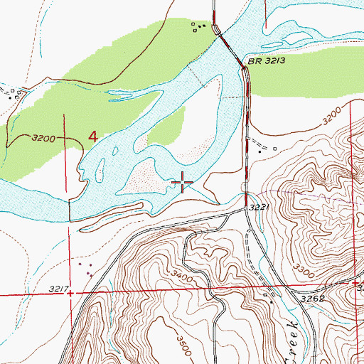 Topographic Map of Duck Creek, MT