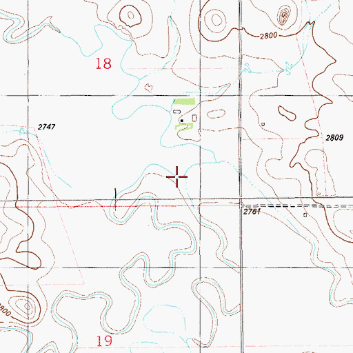 Topographic Map of Duck Creek, MT