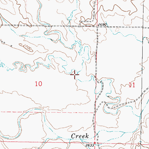 Topographic Map of Duck Creek, MT