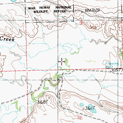 Topographic Map of Duck Creek, MT