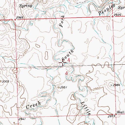 Topographic Map of Duck Creek, MT