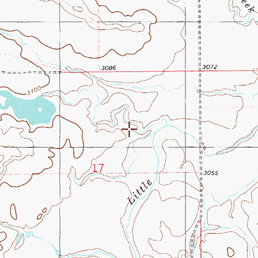 Topographic Map of Duck Creek, MT