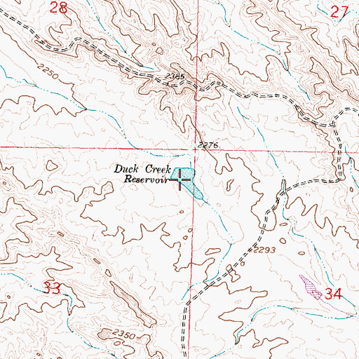 Topographic Map of Duck Creek Reservoir, MT