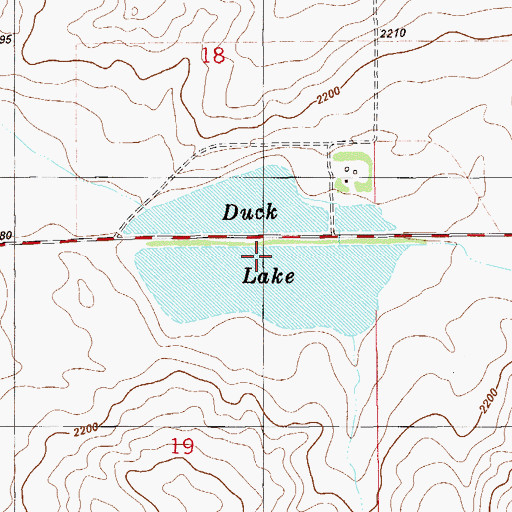 Topographic Map of Duck Lake, MT