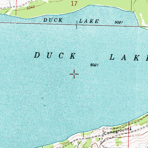 Topographic Map of Duck Lake, MT