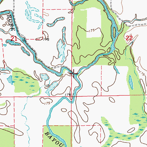 Topographic Map of Gum Flat Bayou, AR