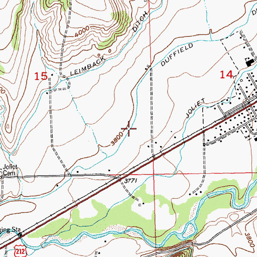 Topographic Map of Duffield Ditch, MT
