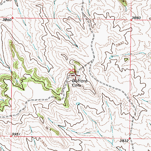 Topographic Map of Dufford Cemetery, MT