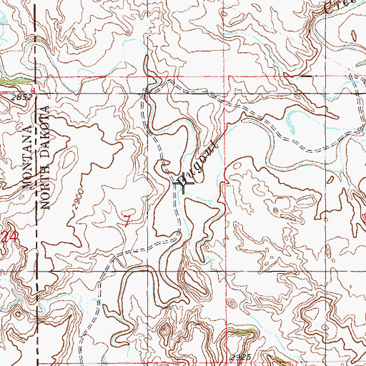 Topographic Map of Dugout Creek, MT