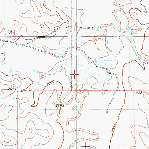 Topographic Map of Dugout Creek, MT