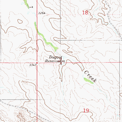 Topographic Map of Dugout Reservoir, MT