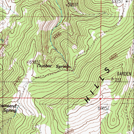 Topographic Map of Dunbar Springs, MT