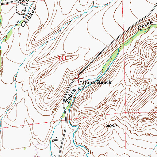 Topographic Map of Dunn Ranch, MT