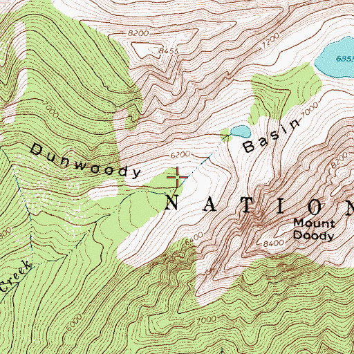 Topographic Map of Dunwoody Basin, MT