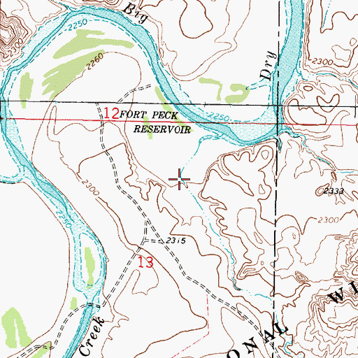 Topographic Map of Durand Coulee, MT