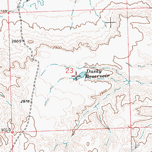 Topographic Map of Dusky Reservoir, MT