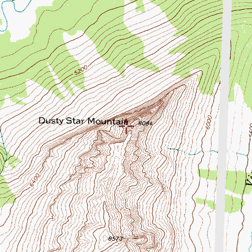Topographic Map of Dusty Star Mountain, MT