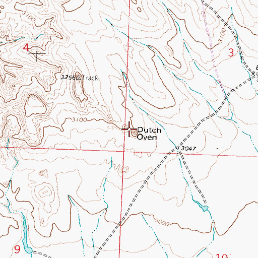Topographic Map of Dutch Oven, MT