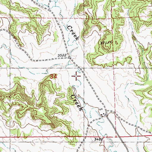 Topographic Map of Dutch Oven Creek, MT