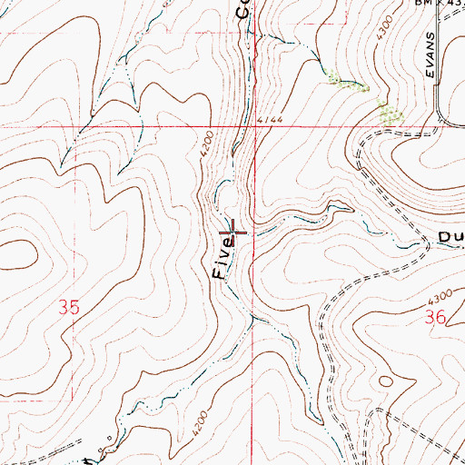 Topographic Map of Dutchman Coulee, MT