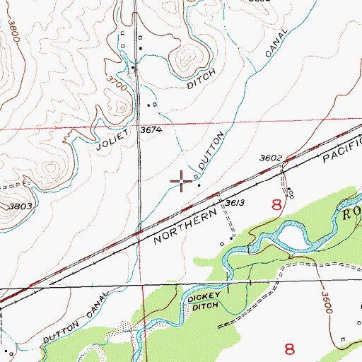 Topographic Map of Dutton Canal, MT