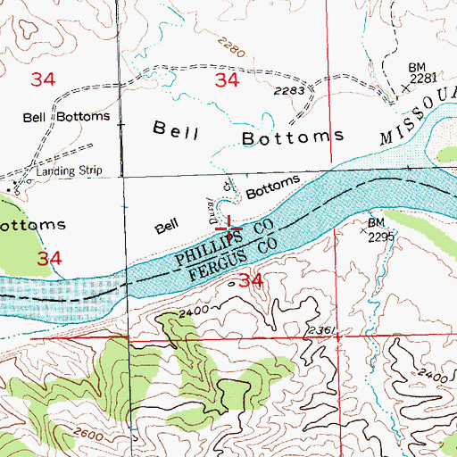 Topographic Map of Duval Creek, MT