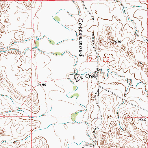 Topographic Map of E-2 Creek, MT