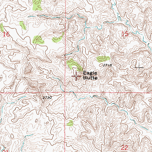 Topographic Map of Eagle Butte, MT