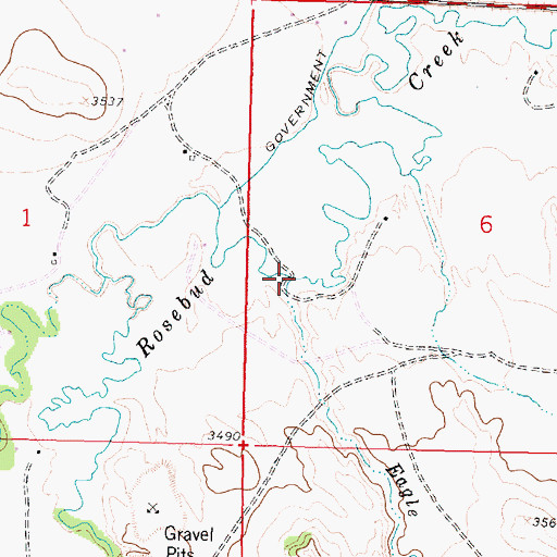 Topographic Map of Eagle Feathers Creek, MT