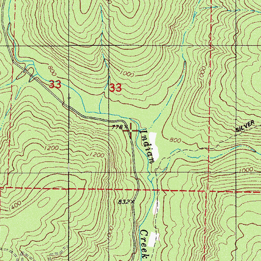 Topographic Map of Gunter Branch, AR