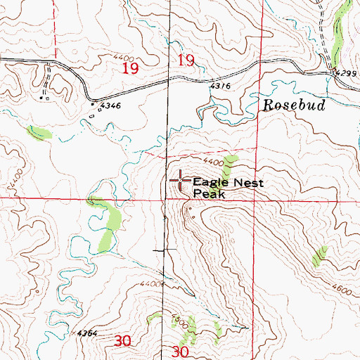Topographic Map of Eagle Nest Peak, MT