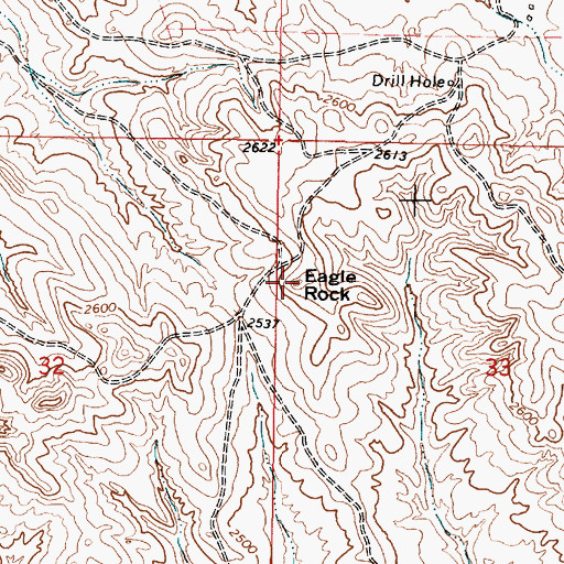 Topographic Map of Eagle Rock, MT